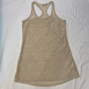 Lagaci Women’s Cream Lace Knit Swimwear Cover Up. Size-Large.